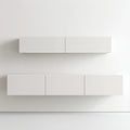 Zestaw 2 białych wiszących szafek, 140 × 30 × 30 cm i 180 × 40 × 30 cm