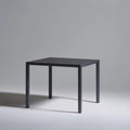Czarny aluminiowy stół kwadratowy 80 x 80 x 75 cm
